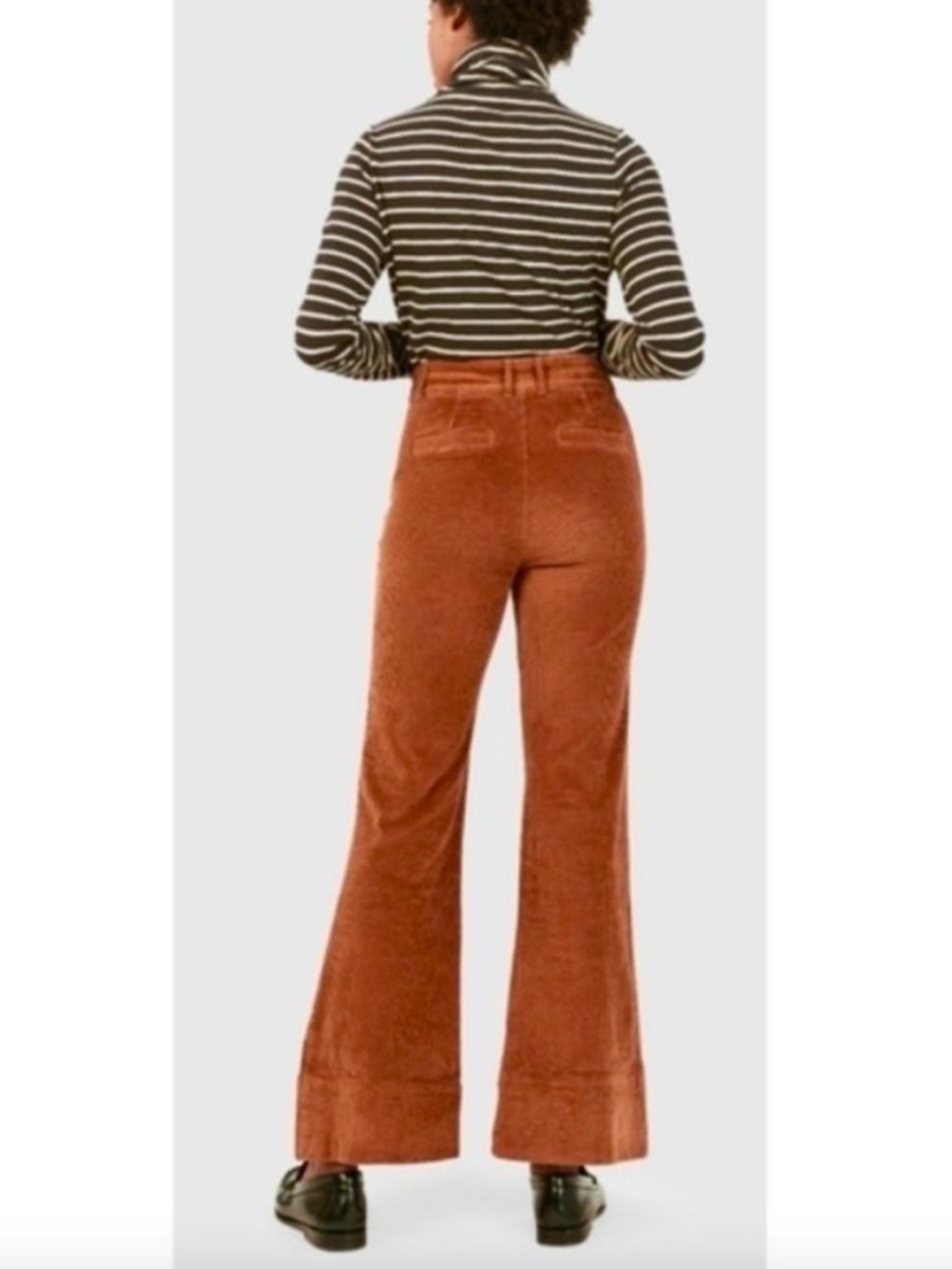 Faherty Phoebe Corduroy Flare Pants High Rise Front Patch Pocket Trousers 27 - Picture 4 of 14